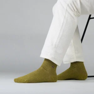 BILLYBELT Chaussettes pailletées en coton peigné Unies - Olive>Femme Chaussettes Unies