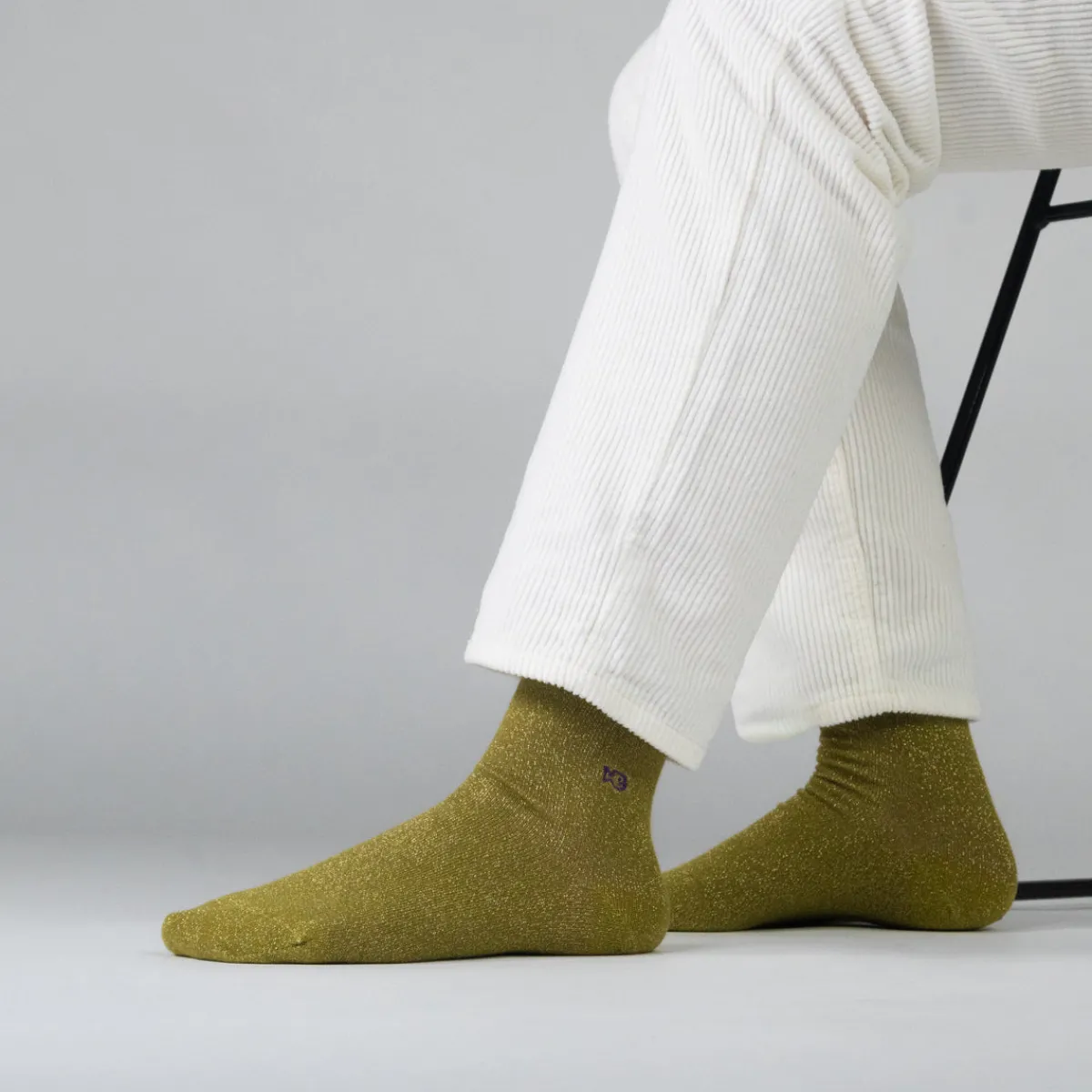 chaussettes_pailletes_en_coton_peign_unies__olive_0.webp BILLYBELT Chaussettes pailletées en coton peigné Unies - Olive>Femme Chaussettes Unies