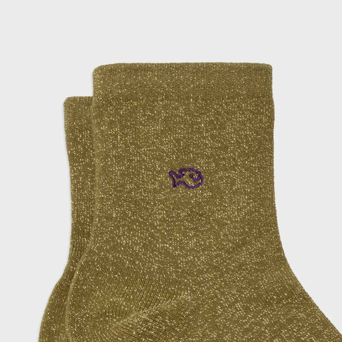 chaussettes_pailletes_en_coton_peign_unies__olive_3.webp BILLYBELT Chaussettes pailletées en coton peigné Unies - Olive>Femme Chaussettes Unies