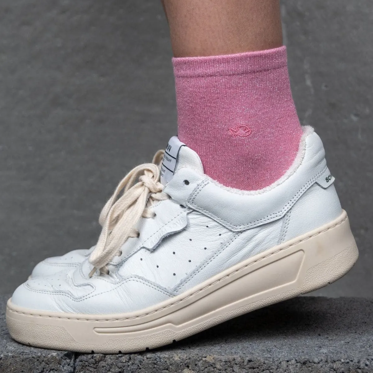 chaussettes_pailletes_en_coton_peign_unies__rose_pche_3.webp BILLYBELT Chaussettes pailletées en coton peigné Unies - Rose pêche>Femme Chaussettes Unies