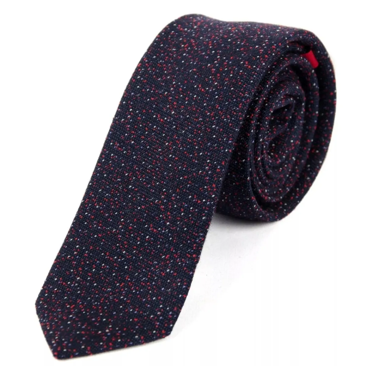 cravate_laine_marine_et_rouge_1.webp BILLYBELT Cravate laine> Noeuds Papillons Et Cravates