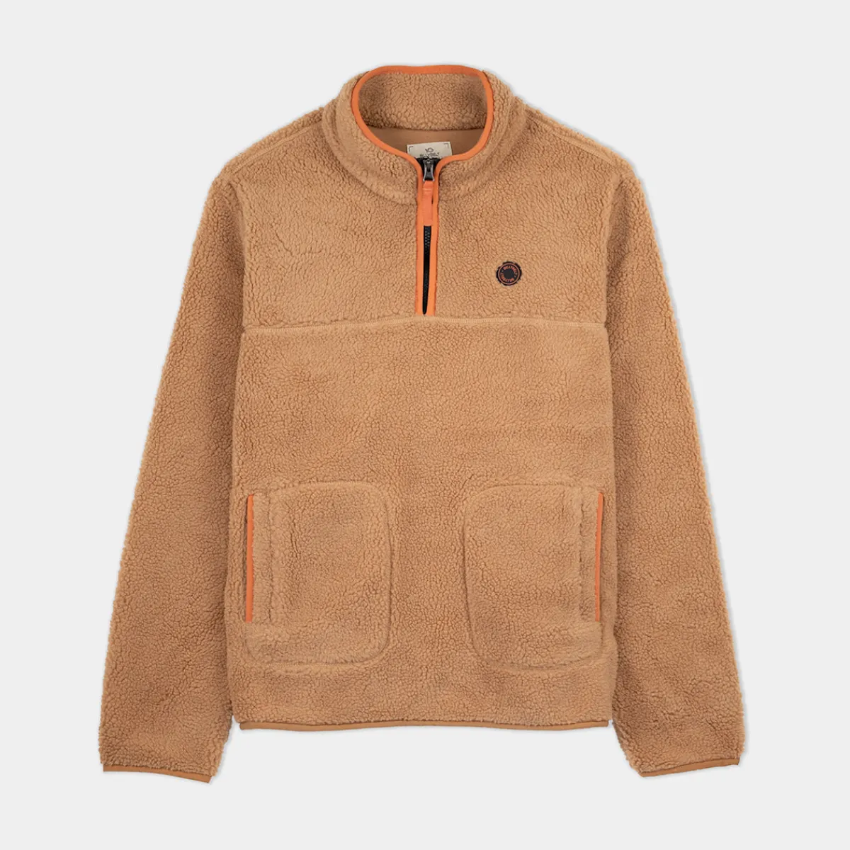 pull_sherpa_col_zipp_dune_1.webp BILLYBELT Pull sherpa col zippé Dune>Homme Vestes Et Pulls En Sherpa Homme