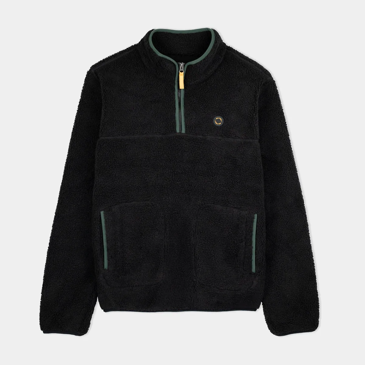 pull_sherpa_col_zipp_ebne_1.webp BILLYBELT Pull sherpa col zippé Ebène>Homme Vestes Et Pulls En Sherpa Homme