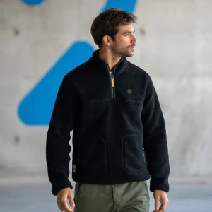 BILLYBELT Pull sherpa col zippé Ebène>Homme Vestes Et Pulls En Sherpa Homme
