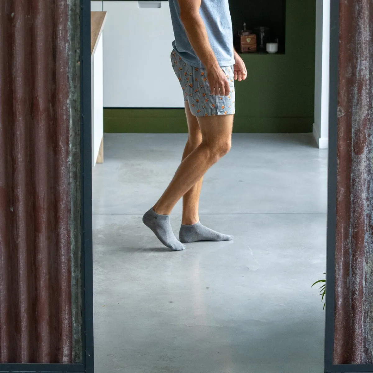 socquettes_en_coton_peign__unies__gris_chin_5.webp BILLYBELT Socquettes en coton peigné Unies - chiné>Homme Chaussettes Basses