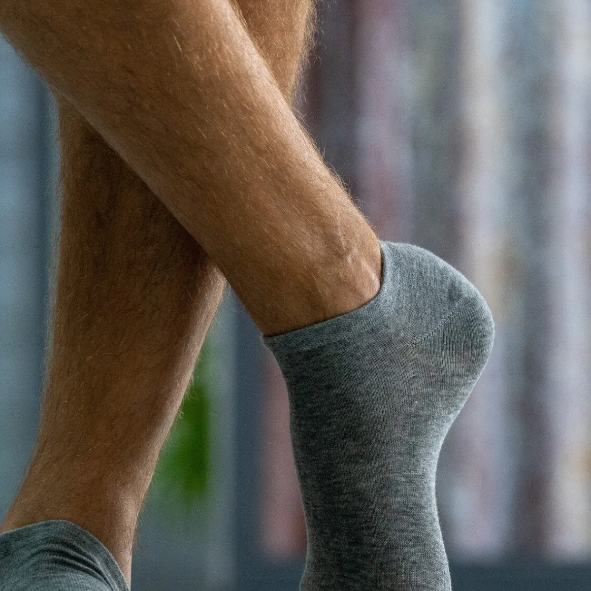 socquettes_en_coton_peign__unies__gris_chin_6.webp BILLYBELT Socquettes en coton peigné Unies - chiné>Homme Chaussettes Basses