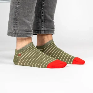 BILLYBELT Socquettes en coton peigné A rayures fines ->Homme Chaussettes Basses