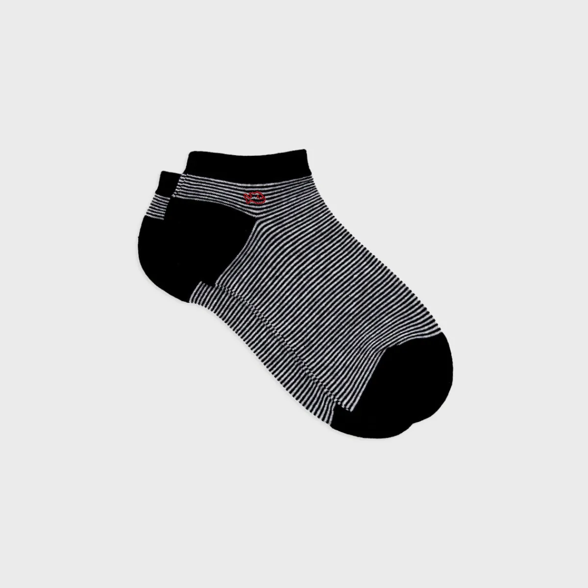socquettes_en_coton_peign_rayes__noir_ray_blanc_1.webp BILLYBELT Socquettes en coton peigné Rayées - Noir rayé blanc>Homme Chaussettes Basses