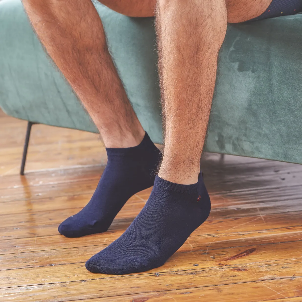 socquettes_en_coton_peign_unies__bleu_fonc_3.webp BILLYBELT Socquettes en coton peigné Unies ->Homme Chaussettes Basses