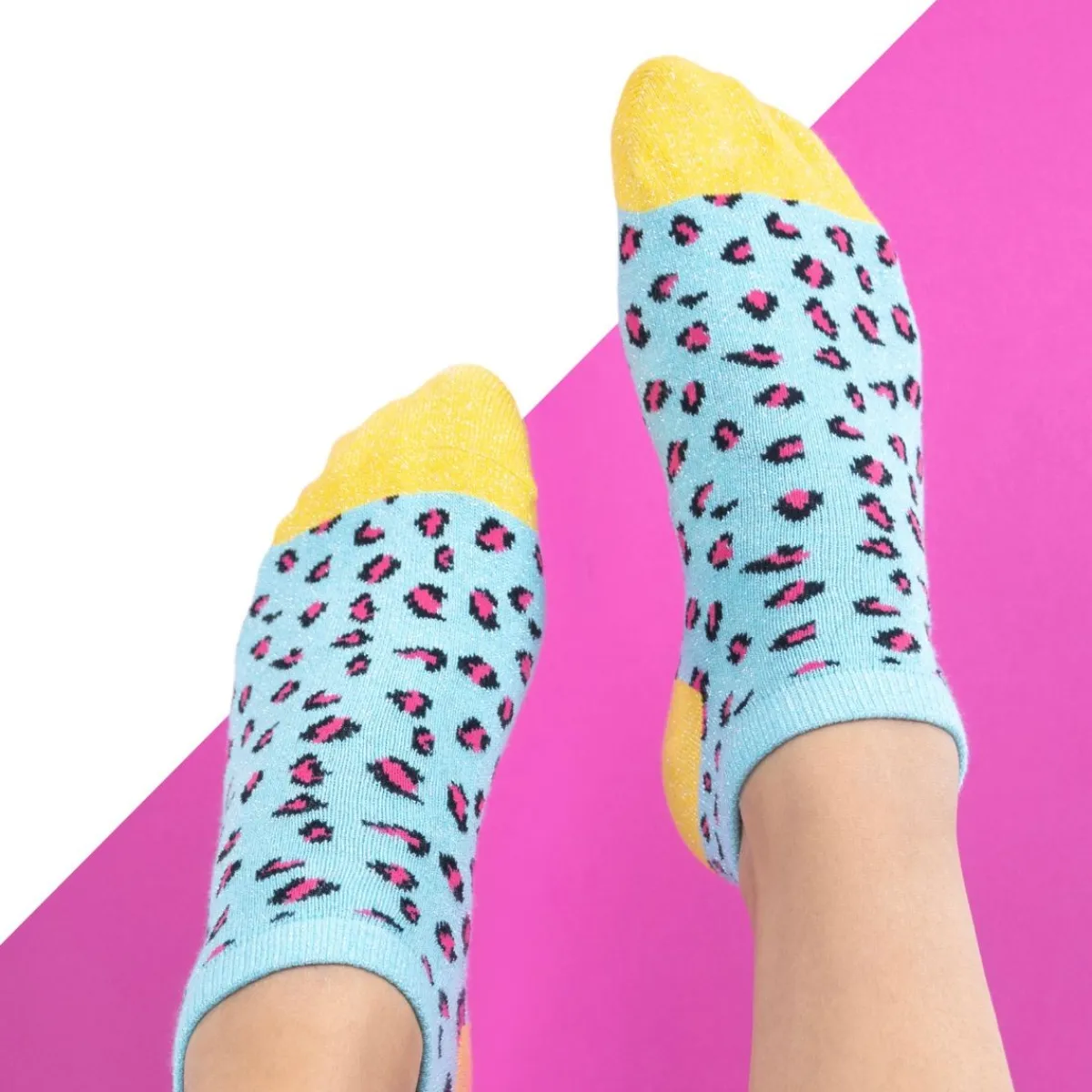 socquettes_pailletes_en_coton_peign_lopard__bleu_0.webp BILLYBELT Socquettes pailletées en coton peigné Léopard - Bleu>Femme Socquettes