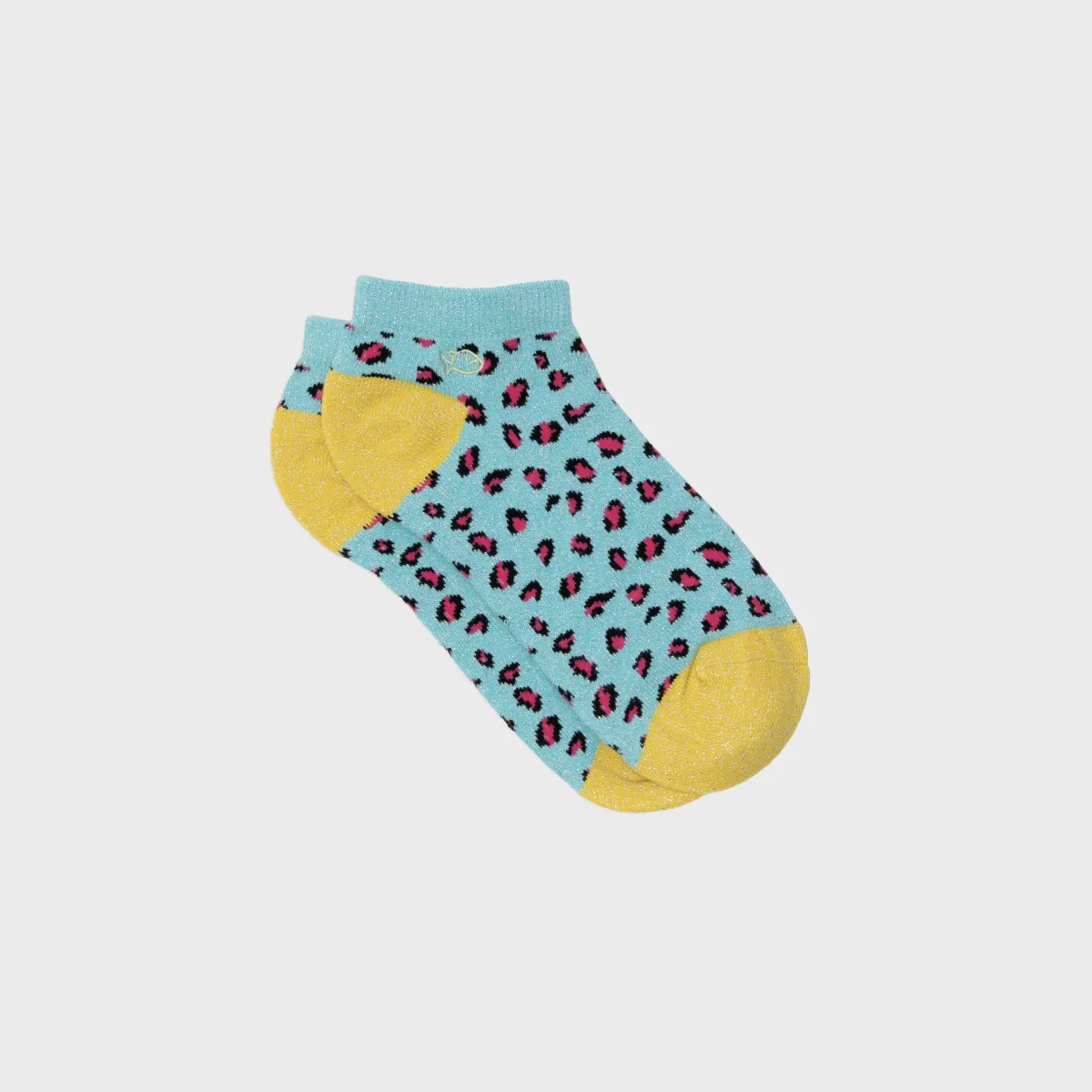socquettes_pailletes_en_coton_peign_lopard__bleu_1.webp BILLYBELT Socquettes pailletées en coton peigné Léopard - Bleu>Femme Socquettes