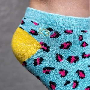 BILLYBELT Socquettes pailletées en coton peigné Léopard - Bleu>Femme Socquettes