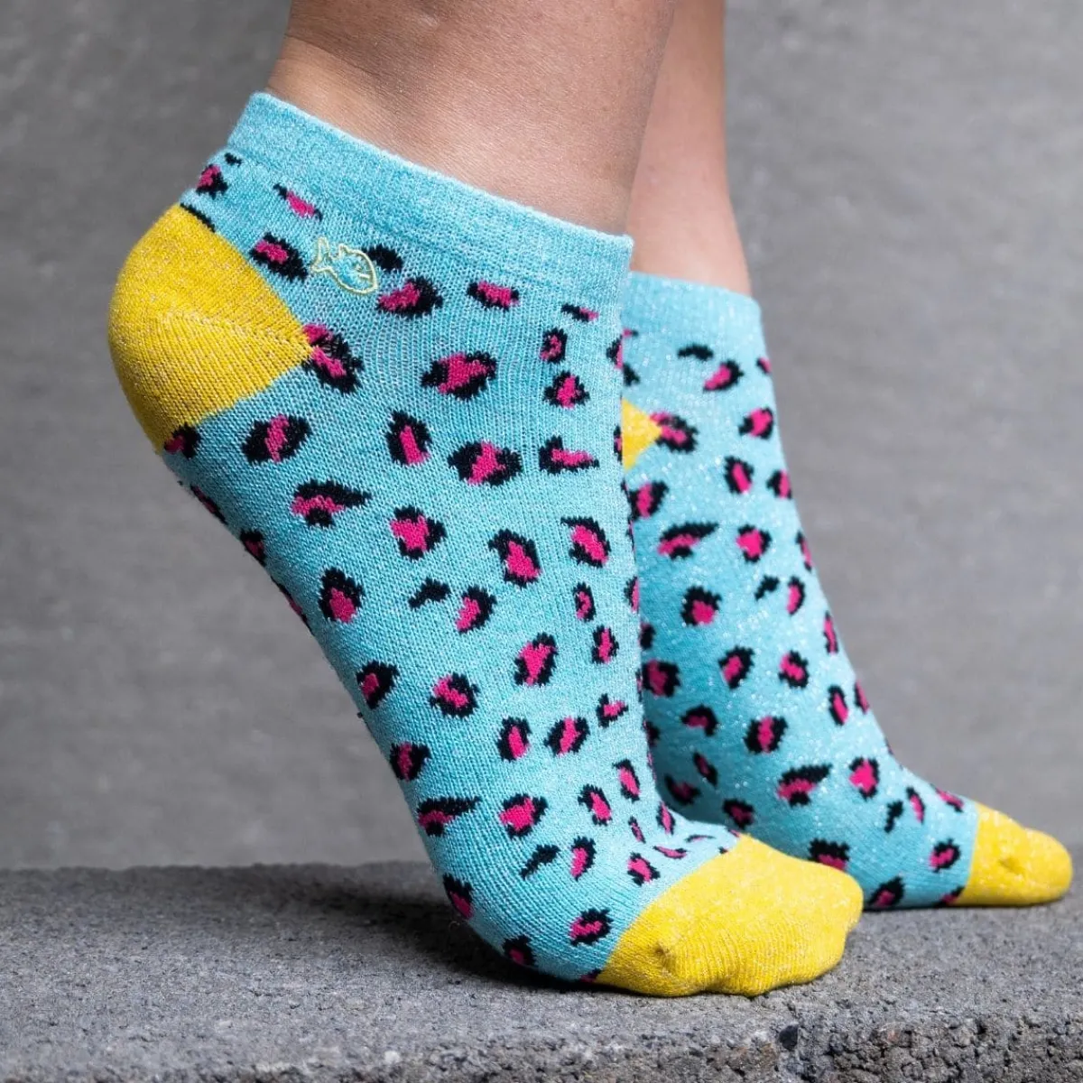 socquettes_pailletes_en_coton_peign_lopard__bleu_3.webp BILLYBELT Socquettes pailletées en coton peigné Léopard - Bleu>Femme Socquettes