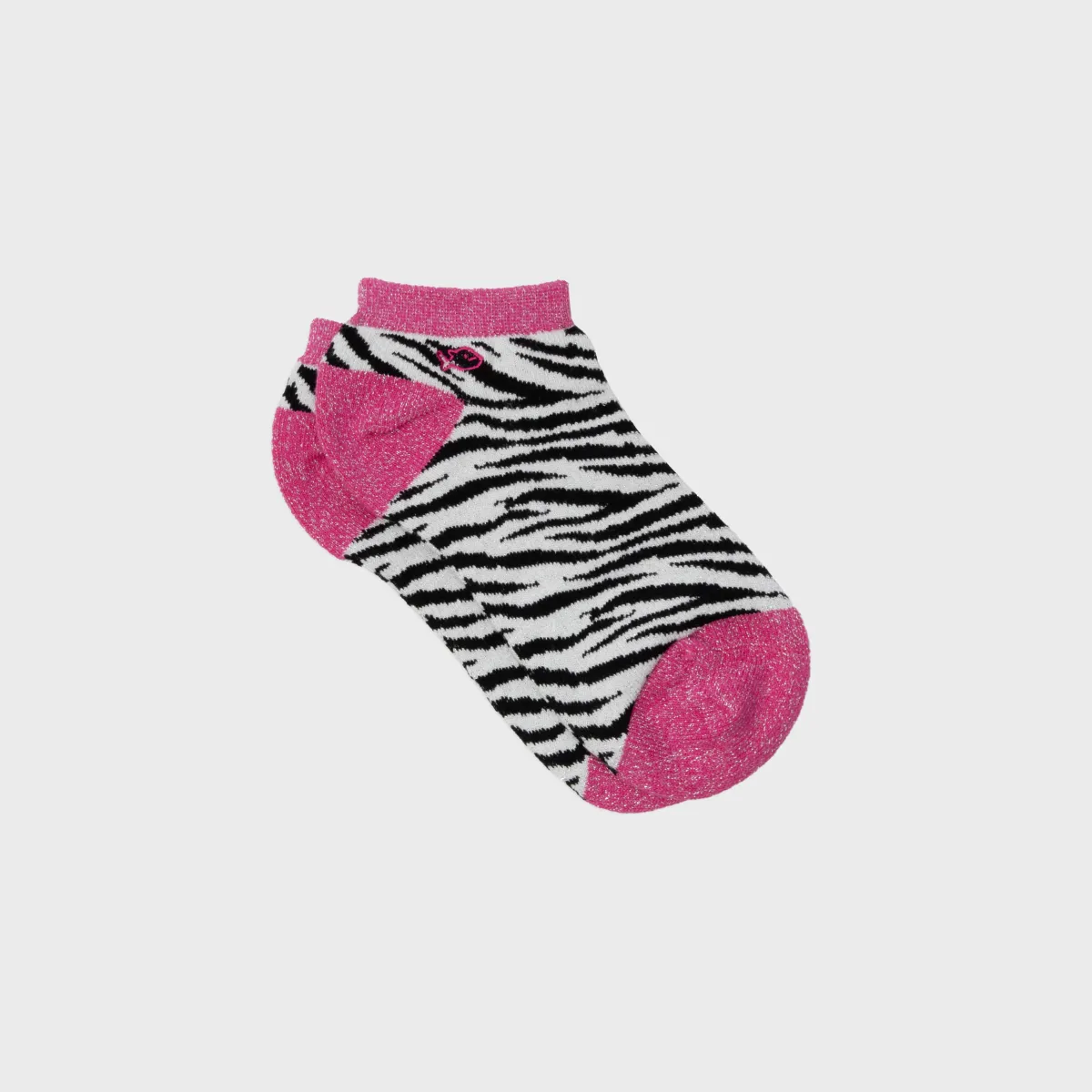 socquettes_pailletes_en_coton_peign_zbre__noir_et_blanc_1.webp BILLYBELT Socquettes pailletées en coton peigné Zèbre ->Femme Socquettes