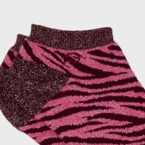 BILLYBELT Socquettes pailletées en coton peigné Zèbre ->Femme Socquettes