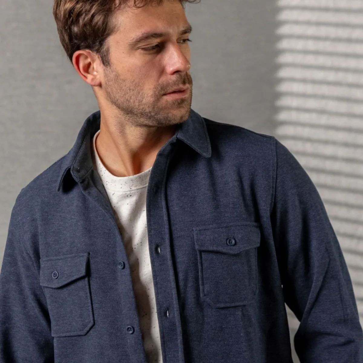 surchemise_en_polyester_recycl_bleu_3.webp BILLYBELT Surchemise en polyester recyclé Bleu> Chemises Et Surchemises