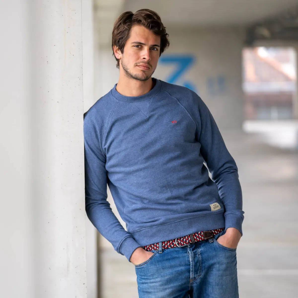 sweatshirt_en__coton_biologique_casual__bleu_chin_0.webp BILLYBELT Sweatshirt en 100% coton biologique Casual - chiné> Sweatshirts