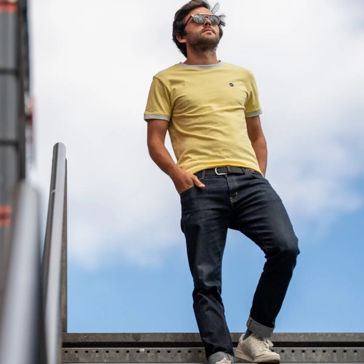 tshirt_en_coton_biologique_flamm__jaune_6.webp BILLYBELT T-shirt en coton biologique flammé -> T-Shirts