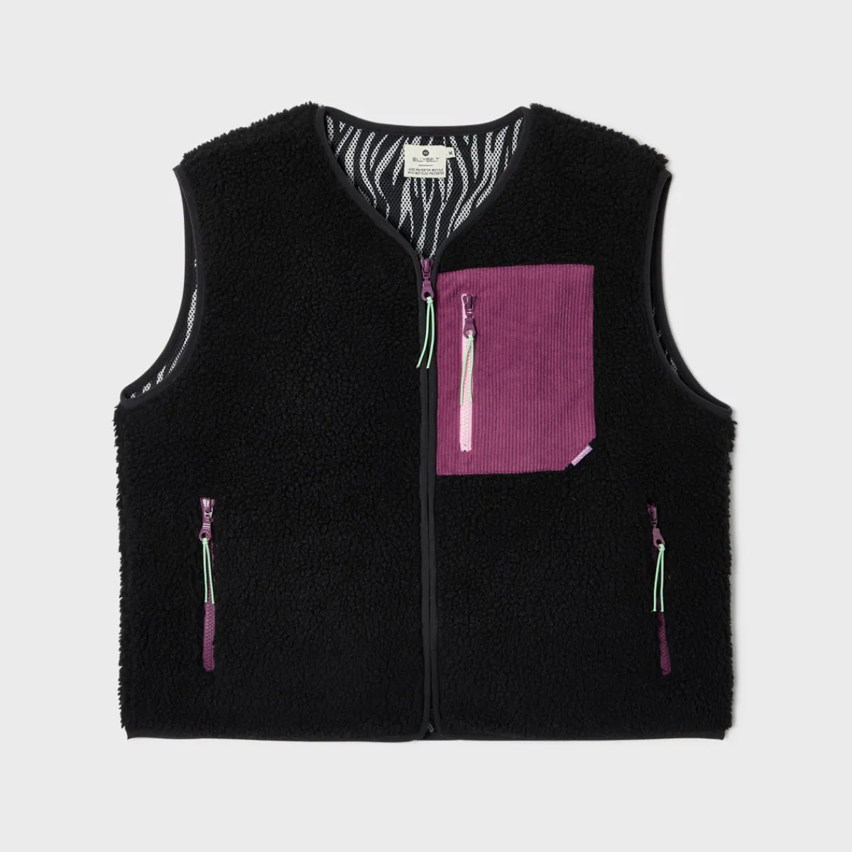 veste_sherpa_femme_zippe_sans_manches_noir_1.webp BILLYBELT Veste sherpa femme zippée sans manches Noir>Femme Vestes En Sherpa Femme
