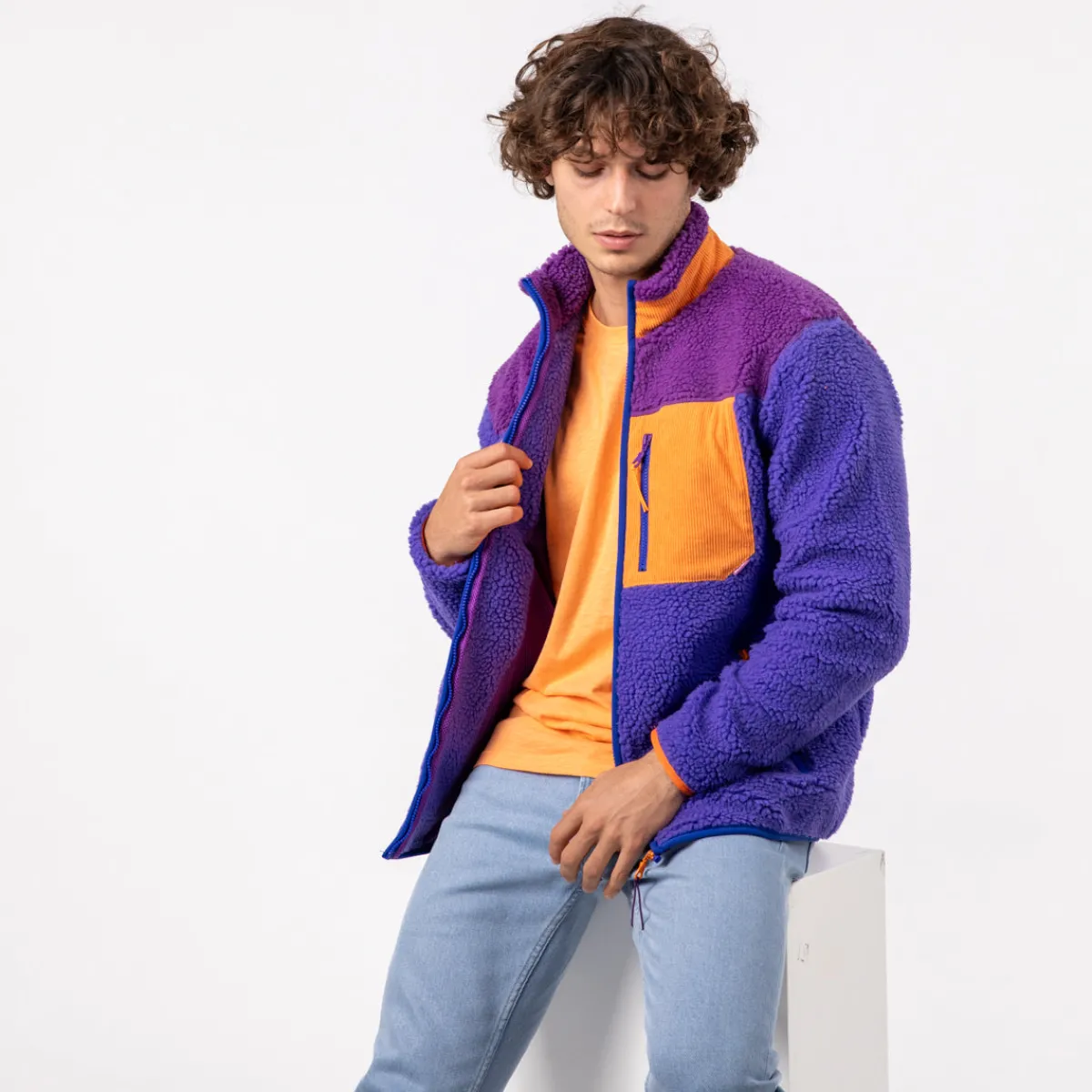 veste_sherpa_mixte_zippe_bubblegum_0.webp BILLYBELT Veste sherpa mixte zippée>Homme Vestes Et Pulls En Sherpa Homme