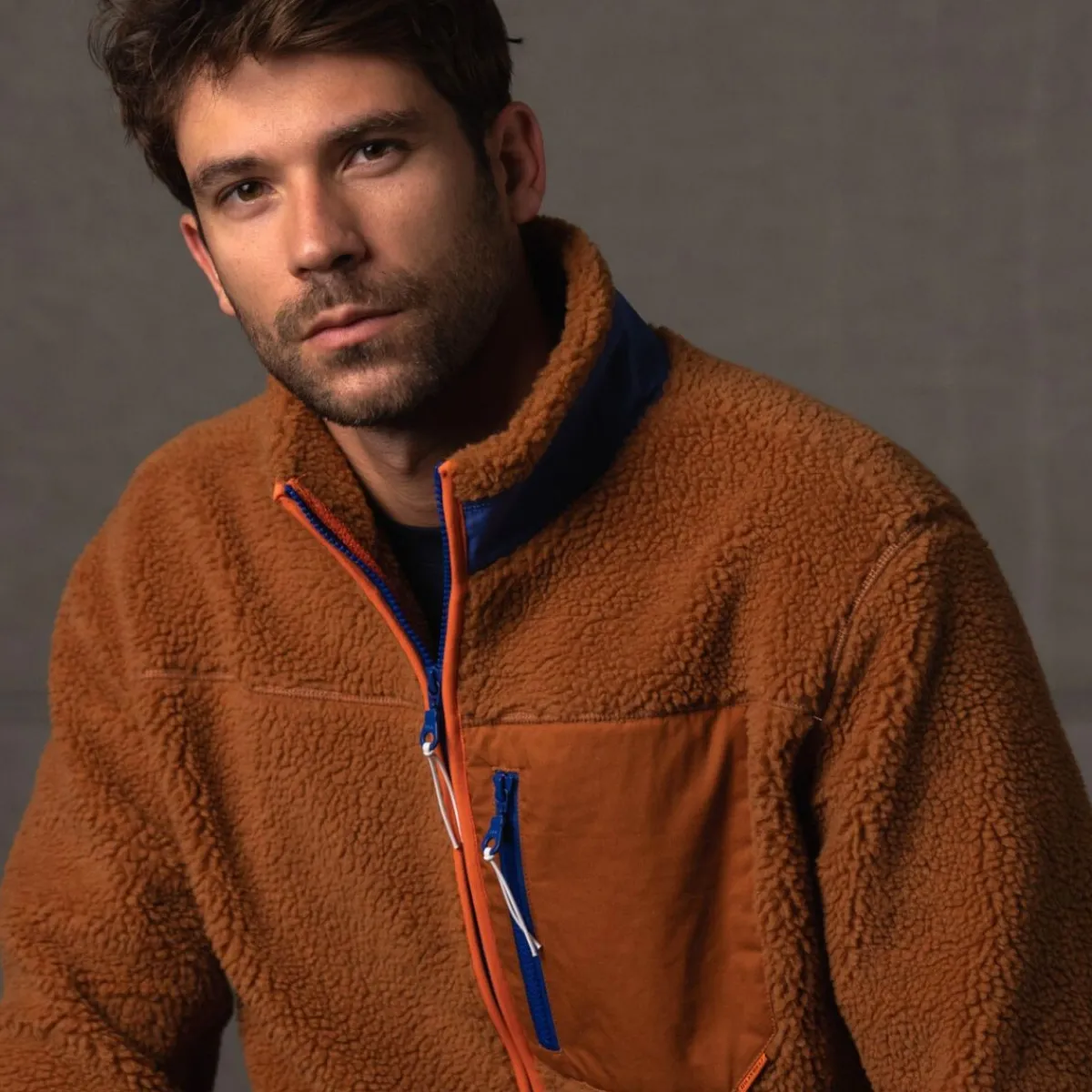 veste_sherpa_mixte_zippe_camel_0.webp BILLYBELT Veste sherpa mixte zippée>Homme Vestes Et Pulls En Sherpa Homme