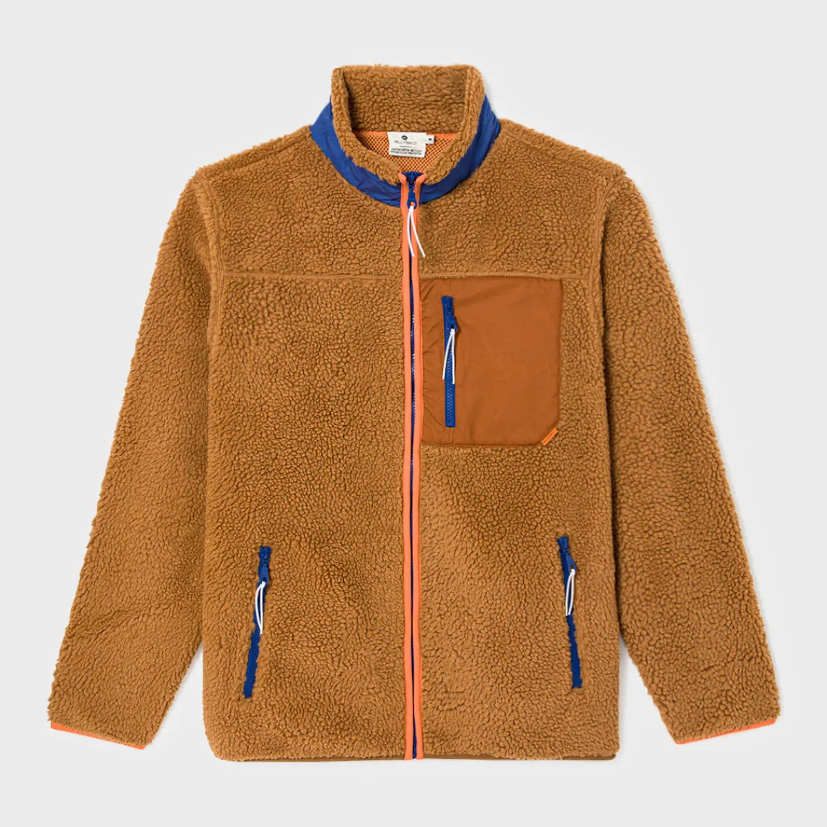veste_sherpa_mixte_zippe_camel_1.webp BILLYBELT Veste sherpa mixte zippée>Homme Vestes Et Pulls En Sherpa Homme