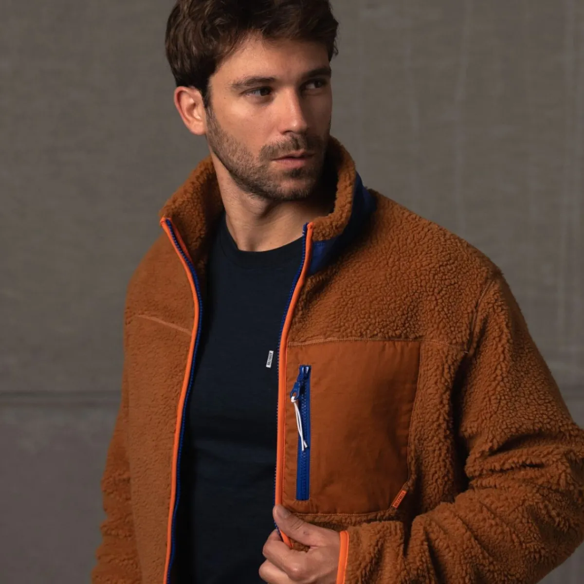 veste_sherpa_mixte_zippe_camel_3.webp BILLYBELT Veste sherpa mixte zippée>Homme Vestes Et Pulls En Sherpa Homme