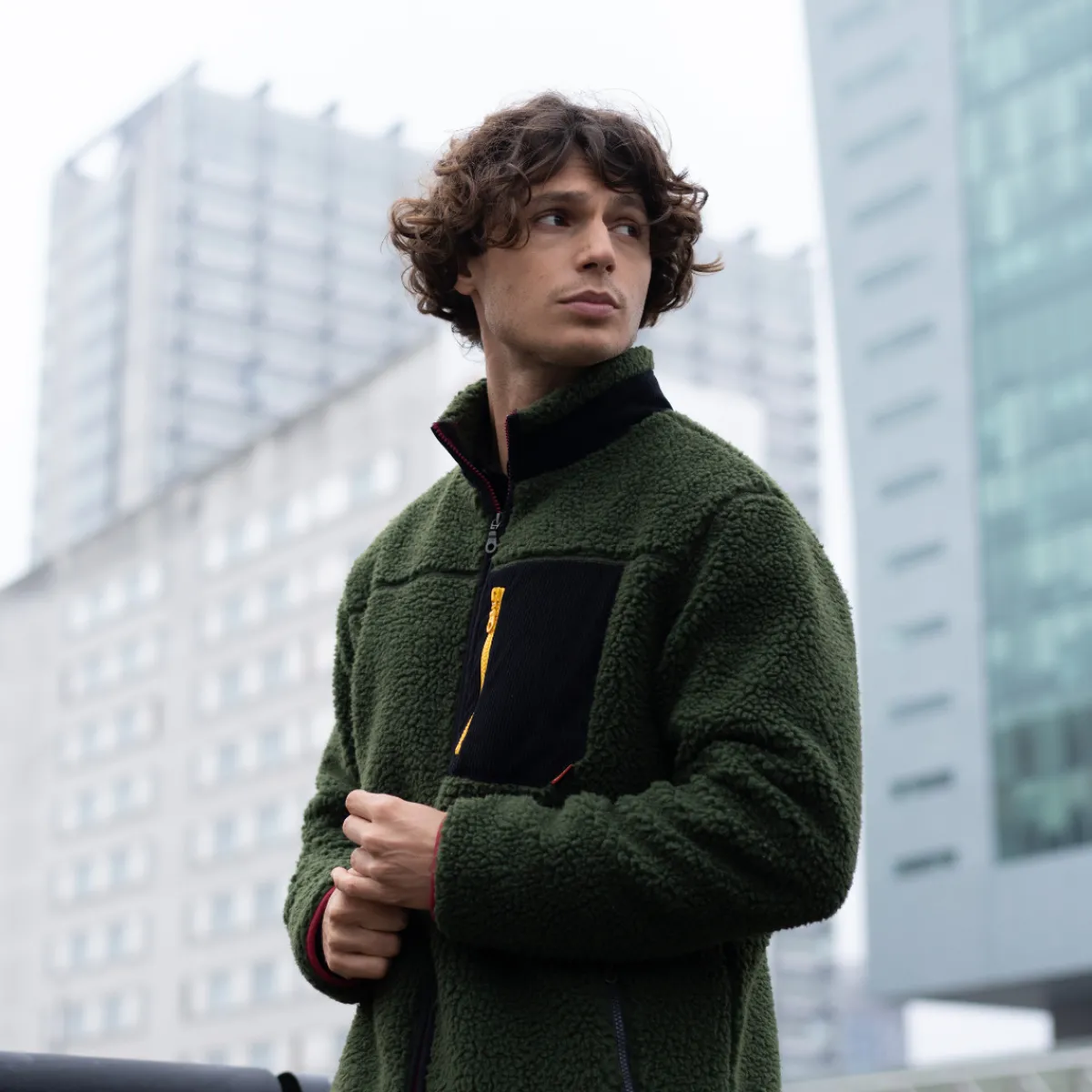 veste_sherpa_mixte_zippe_kaki_0.webp BILLYBELT Veste sherpa mixte zippée>Homme Vestes Et Pulls En Sherpa Homme