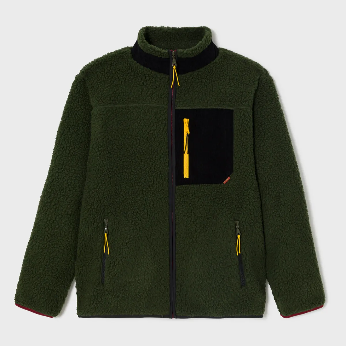 veste_sherpa_mixte_zippe_kaki_1.webp BILLYBELT Veste sherpa mixte zippée>Homme Vestes Et Pulls En Sherpa Homme