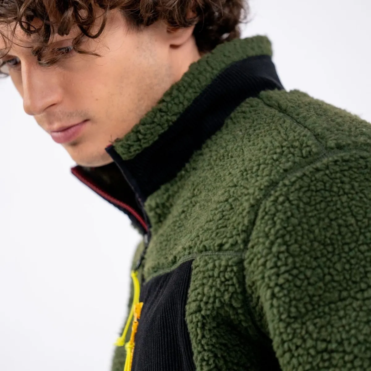 veste_sherpa_mixte_zippe_kaki_3.webp BILLYBELT Veste sherpa mixte zippée>Homme Vestes Et Pulls En Sherpa Homme