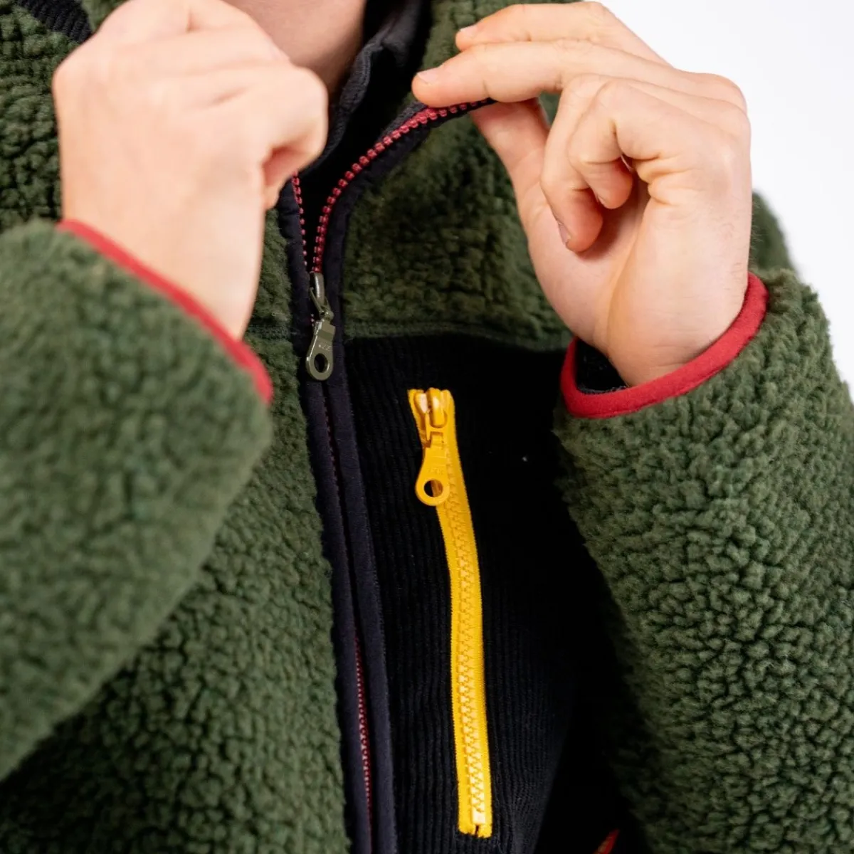veste_sherpa_mixte_zippe_kaki_4.webp BILLYBELT Veste sherpa mixte zippée>Homme Vestes Et Pulls En Sherpa Homme